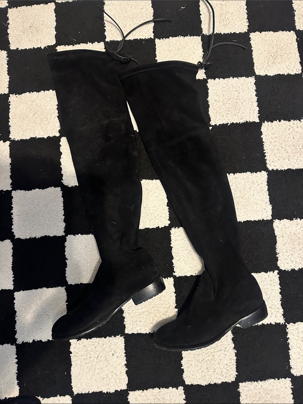 Women’s Over-the-Knee Suede Boots — Black 5.5